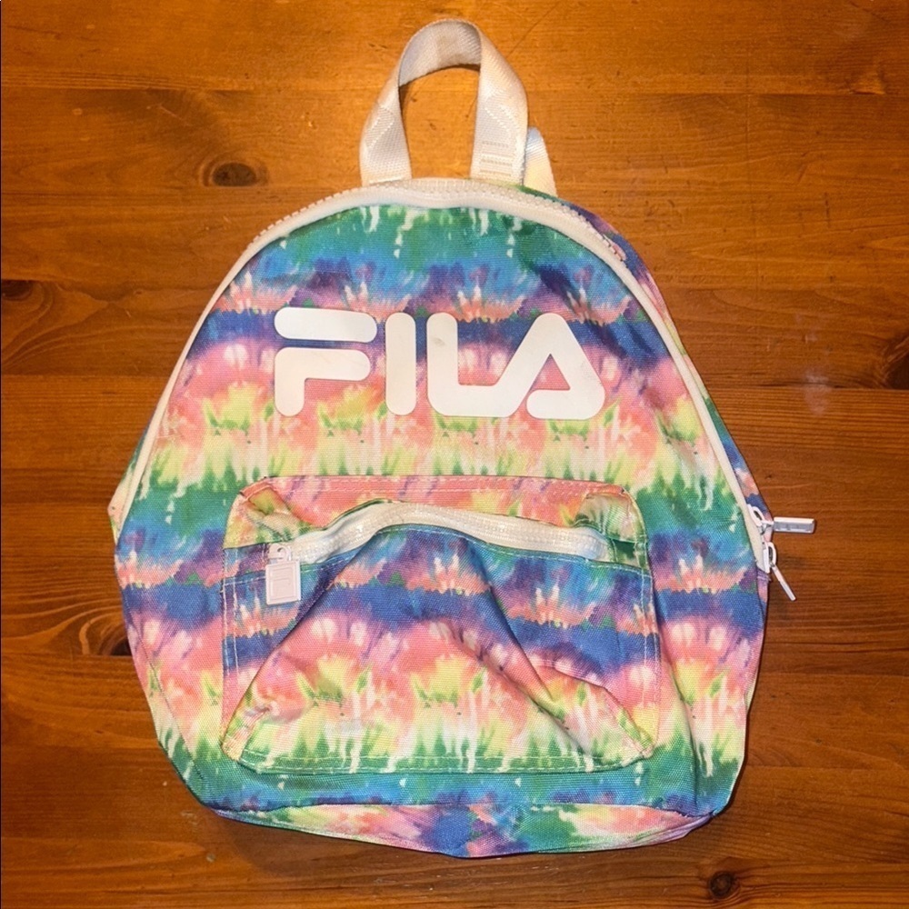 Fila Pink and Blue Mini Backpack Vibrant Tie-Dye